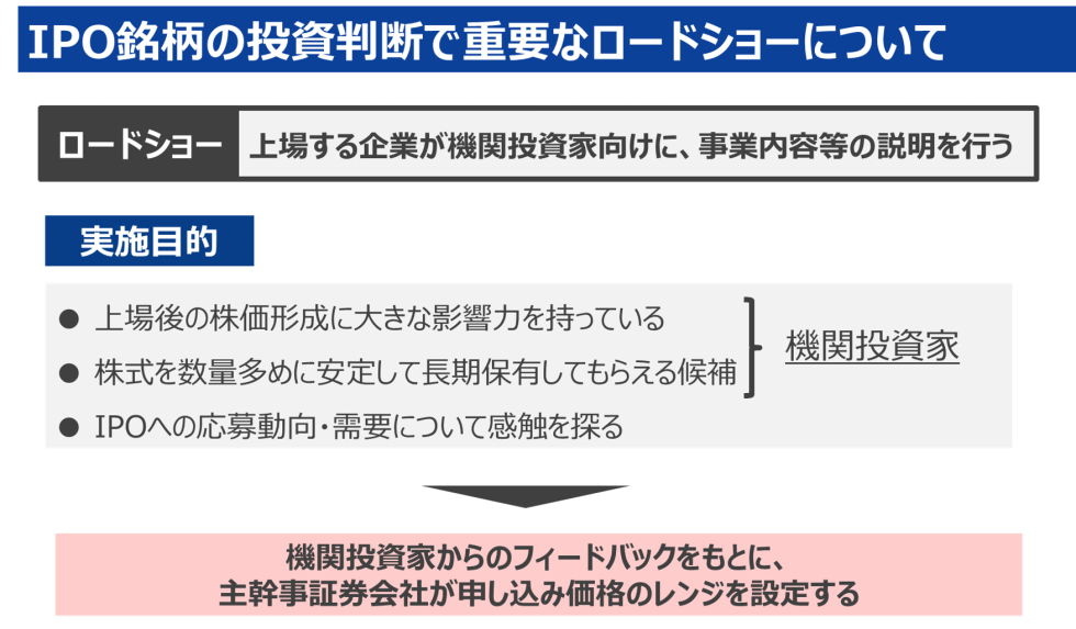 IPO銘柄の投資判断で重要なロードショーについて